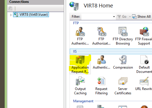 Enable proxy in ARR settings