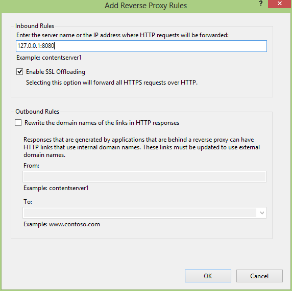 Configure proxy destination