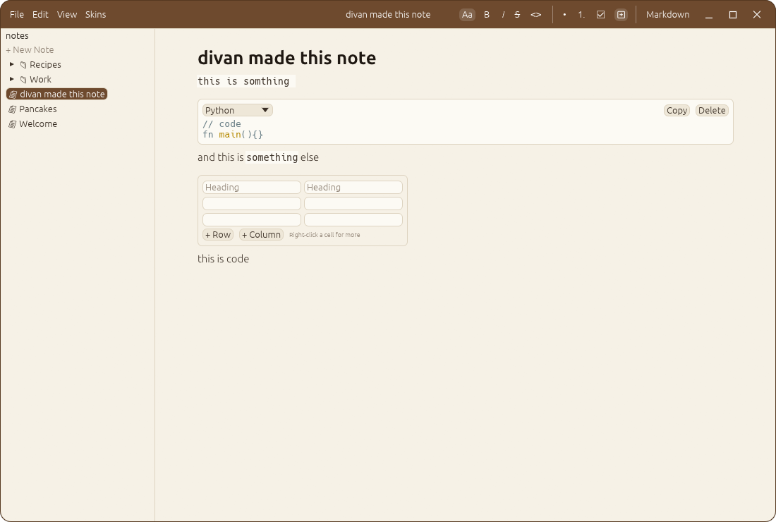 Notebook, in its brown leather skin