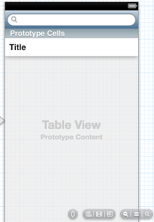 Screenshot of storyboard for UITableView